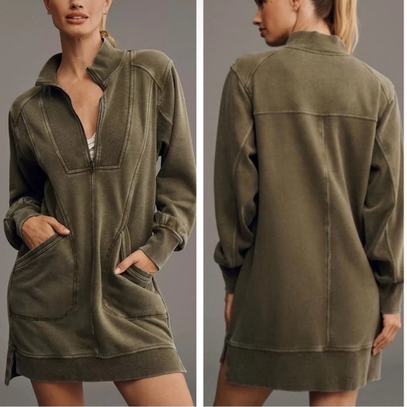 Anthropologie Dresses & Skirts - Anthropologie Daily Practice Women's Meru Mini Dress Military Green Size Medium